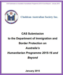 Chaldean Australian Society-Submission-Australia Humanitarian Programme 2015-16