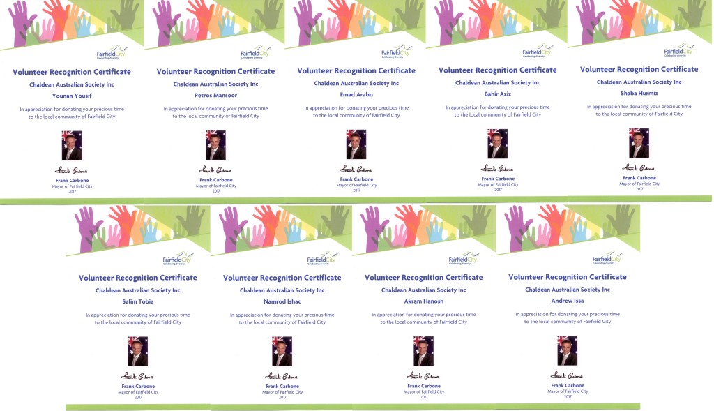 CAS-Volunteer Recognition Certificates